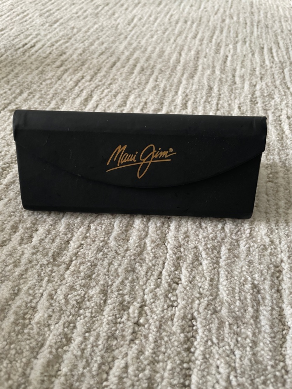 Maui Jim Black Sunglasses Case with Gold Script Logo